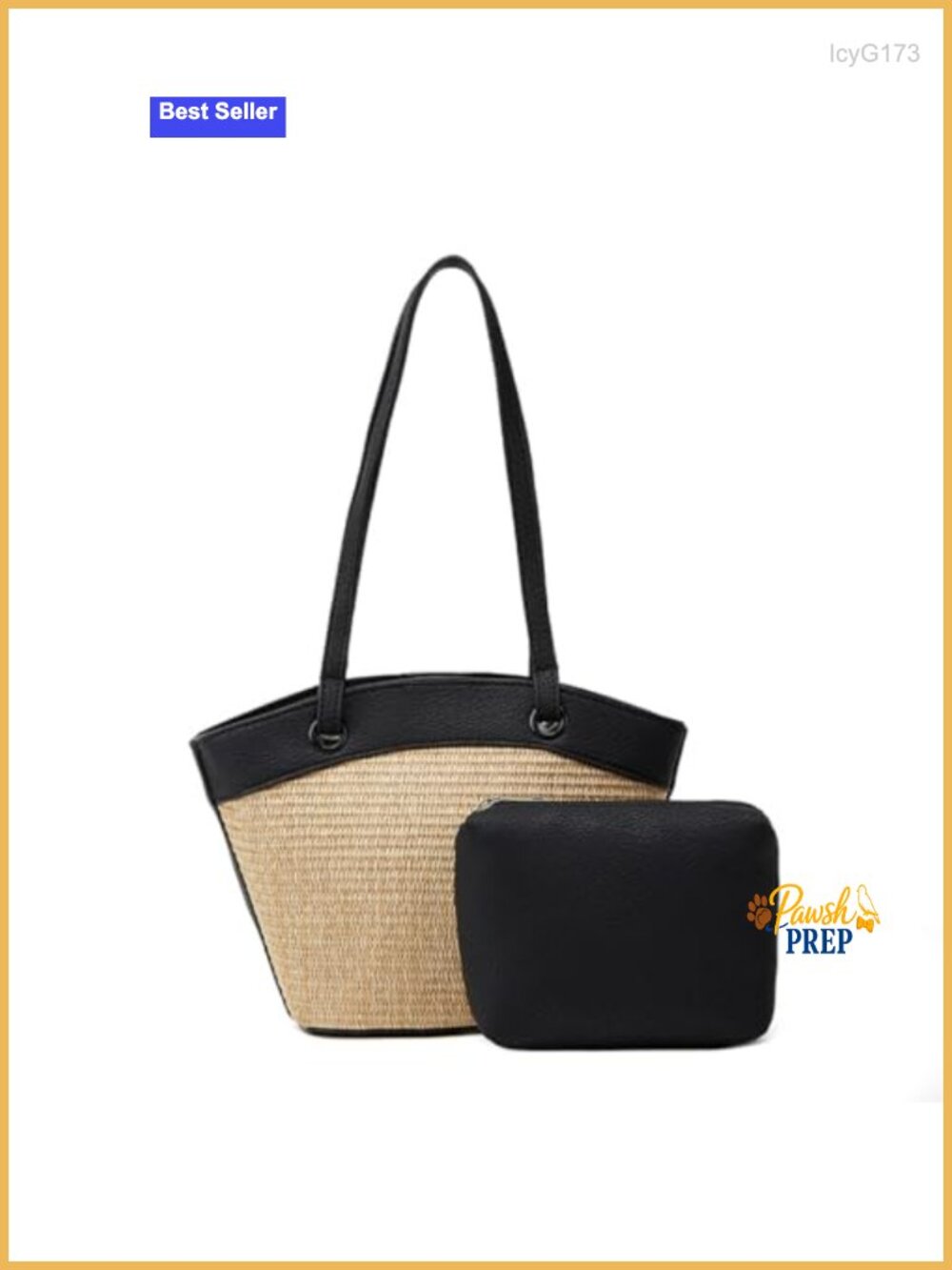French Retro Straw Beach Tote Shoulder Bag Woven Summer Travel With Liner
